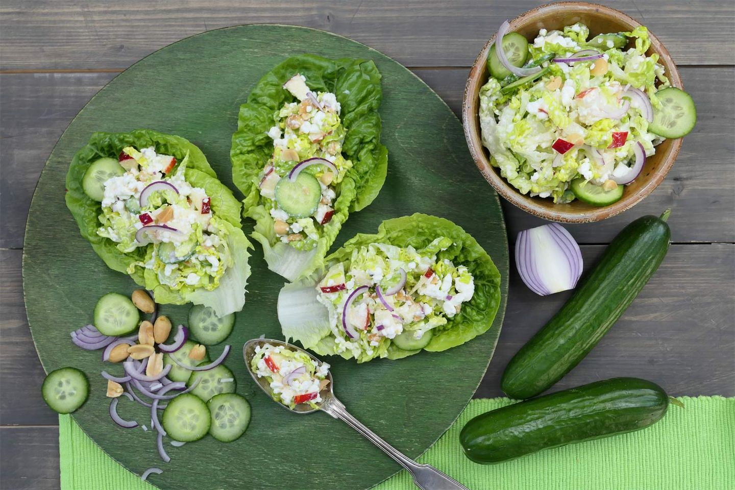 Salat-Wraps mit Hüttenkäse-Füllung