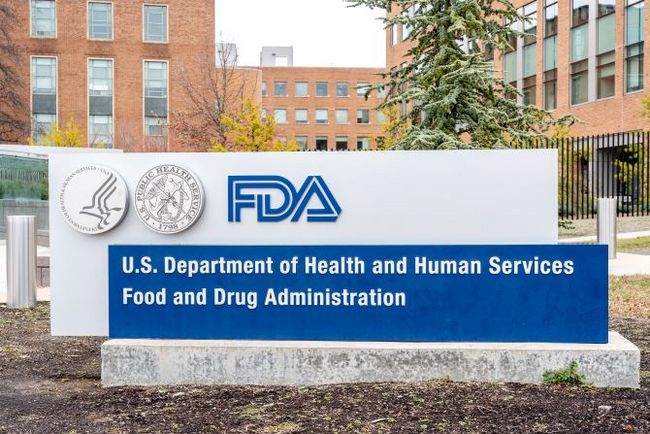 Schild der USA Food and Drug Administration (FDA)